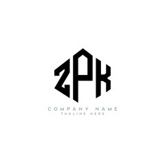 ZPK letter logo design with polygon shape. ZPK polygon logo monogram. ZPK cube logo design. ZPK hexagon vector logo template white and black colors. ZPK monogram, ZPK business and real estate logo. 