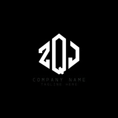 ZQJ letter logo design with polygon shape. ZQJ polygon logo monogram. ZQJ cube logo design. ZQJ hexagon vector logo template white and black colors. ZQJ monogram, ZQJ business and real estate logo. 