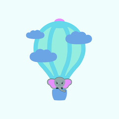 Elephant in hot air balloon
