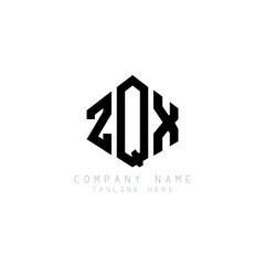 ZQX letter logo design with polygon shape. ZQX polygon logo monogram. ZQX cube logo design. ZQX hexagon vector logo template white and black colors. ZQX monogram, ZQX business and real estate logo. 