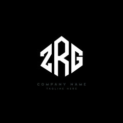 ZRG letter logo design with polygon shape. ZRG polygon logo monogram. ZRG cube logo design. ZRG hexagon vector logo template white and black colors. ZRG monogram, ZRG business and real estate logo. 