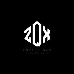 ZQX letter logo design with polygon shape. ZQX polygon logo monogram. ZQX cube logo design. ZQX hexagon vector logo template white and black colors. ZQX monogram, ZQX business and real estate logo. 