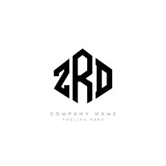 ZRD letter logo design with polygon shape. ZRD polygon logo monogram. ZRD cube logo design. ZRD hexagon vector logo template white and black colors. ZRD monogram, ZRD business and real estate logo. 
