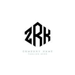 ZRK letter logo design with polygon shape. ZRK polygon logo monogram. ZRK cube logo design. ZRK hexagon vector logo template white and black colors. ZRK monogram, ZRK business and real estate logo. 