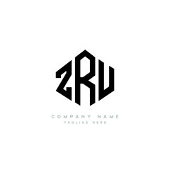 ZRU letter logo design with polygon shape. ZRU polygon logo monogram. ZRU cube logo design. ZRU hexagon vector logo template white and black colors. ZRU monogram, ZRU business and real estate logo. 