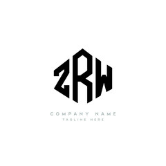 ZRW letter logo design with polygon shape. ZRW polygon logo monogram. ZRW cube logo design. ZRW hexagon vector logo template white and black colors. ZRW monogram, ZRW business and real estate logo. 