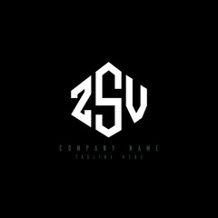 ZSV letter logo design with polygon shape. ZSV polygon logo monogram. ZSV cube logo design. ZSV hexagon vector logo template white and black colors. ZSV monogram, ZSV business and real estate logo. 
