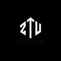 ZTU letter logo design with polygon shape. ZTU polygon logo monogram. ZTU cube logo design. ZTU hexagon vector logo template white and black colors. ZTU monogram, ZTU business and real estate logo. 