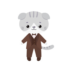 Fototapeta premium Cute funny character of cat in costume
