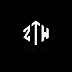 ZTW letter logo design with polygon shape. ZTW polygon logo monogram. ZTW cube logo design. ZTW hexagon vector logo template white and black colors. ZTW monogram, ZTW business and real estate logo. 