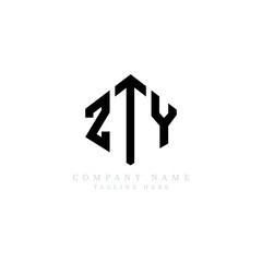ZTY letter logo design with polygon shape. ZTY polygon logo monogram. ZTY cube logo design. ZTY hexagon vector logo template white and black colors. ZTY monogram, ZTY business and real estate logo. 