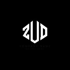 ZUD letter logo design with polygon shape. ZUD polygon logo monogram. ZUD cube logo design. ZUD hexagon vector logo template white and black colors. ZUD monogram, ZUD business and real estate logo. 