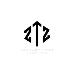 Fototapeta premium ZTZ letter logo design with polygon shape. ZTZ polygon logo monogram. ZTZ cube logo design. ZTZ hexagon vector logo template white and black colors. ZTZ monogram, ZTZ business and real estate logo. 