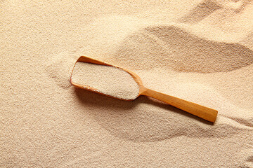 Organic active dry yeast and wooden spoon