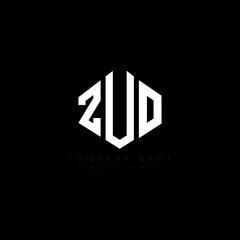 Fototapeta premium ZUO letter logo design with polygon shape. ZUO polygon logo monogram. ZUO cube logo design. ZUO hexagon vector logo template white and black colors. ZUO monogram, ZUO business and real estate logo. 
