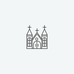 Church vector icon illustration sign