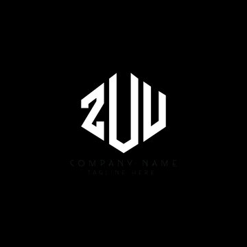 ZUU letter logo design with polygon shape. ZUU polygon logo monogram. ZUU cube logo design. ZUU hexagon vector logo template white and black colors. ZUU monogram, ZUU business and real estate logo. 