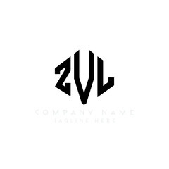 ZVL letter logo design with polygon shape. ZVL polygon logo monogram. ZVL cube logo design. ZVL hexagon vector logo template white and black colors. ZVL monogram, ZVL business and real estate logo. 