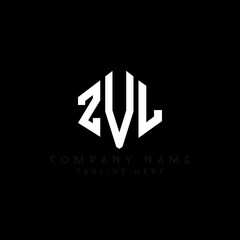 Obraz premium ZVL letter logo design with polygon shape. ZVL polygon logo monogram. ZVL cube logo design. ZVL hexagon vector logo template white and black colors. ZVL monogram, ZVL business and real estate logo. 