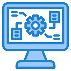 Monitor blue style icon