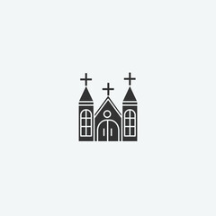 Church vector icon illustration sign