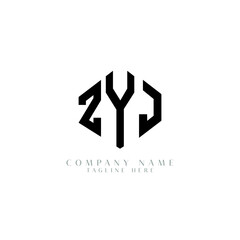 ZYJ letter logo design with polygon shape. ZYJ polygon logo monogram. ZYJ cube logo design. ZYJ hexagon vector logo template white and black colors. ZYJ monogram, ZYJ business and real estate logo. 