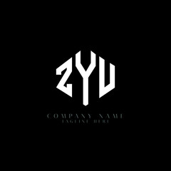 ZYU letter logo design with polygon shape. ZYU polygon logo monogram. ZYU cube logo design. ZYU hexagon vector logo template white and black colors. ZYU monogram, ZYU business and real estate logo. 