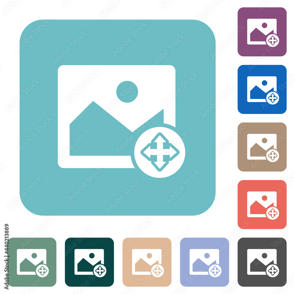 Poster move image rounded square flat icons
