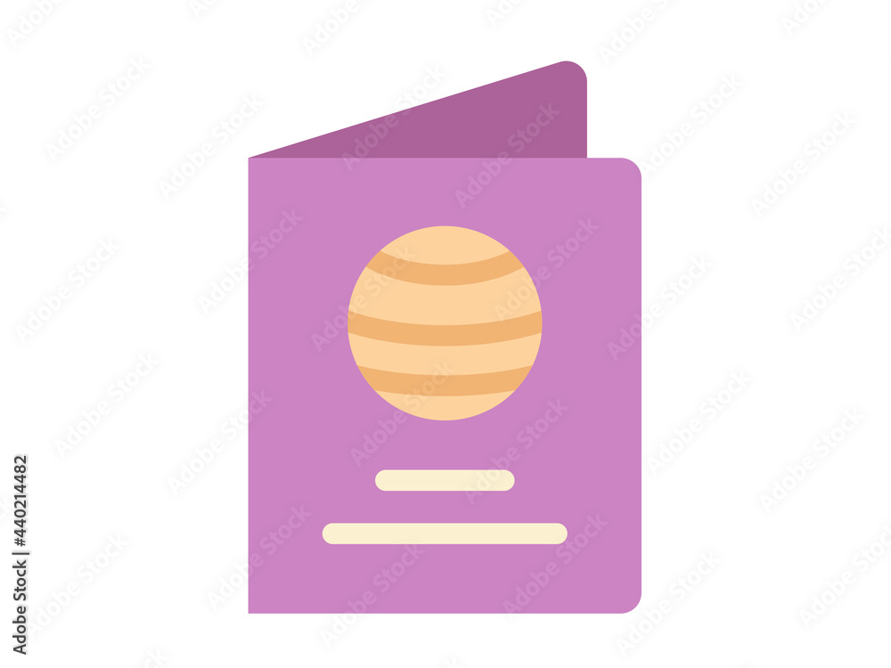 Poster passport pass single single isolated icon with flat style