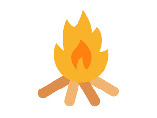 fire bonfire single isolated icon with flat style