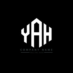 YAH letter logo design with polygon shape. YAH polygon logo monogram. YAH cube logo design. YAH hexagon vector logo template white and black colors. YAH monogram, YAH business and real estate logo. 