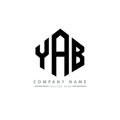 YAB letter logo design with polygon shape. YAB polygon logo monogram. YAB cube logo design. YAB hexagon vector logo template white and black colors. YAB monogram, YAB business and real estate logo. 