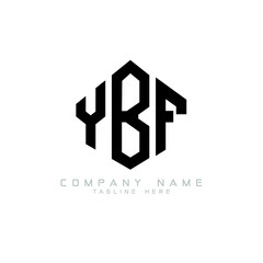 YBF letter logo design with polygon shape. YBF polygon logo monogram. YBF cube logo design. YBF hexagon vector logo template white and black colors. YBF monogram, YBF business and real estate logo. 