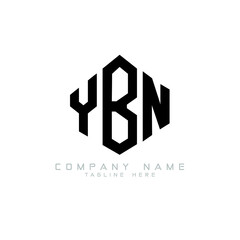 YBN letter logo design with polygon shape. YBN polygon logo monogram. YBN cube logo design. YBN hexagon vector logo template white and black colors. YBN monogram, YBN business and real estate logo. 