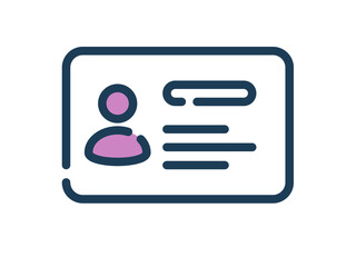 identification card single isolated icon with dash or dashed line style
