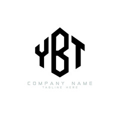 YBT letter logo design with polygon shape. YBT polygon logo monogram. YBT cube logo design. YBT hexagon vector logo template white and black colors. YBT monogram, YBT business and real estate logo. 