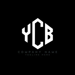 YCB letter logo design with polygon shape. YCB polygon logo monogram. YCB cube logo design. YCB hexagon vector logo template white and black colors. YCB monogram, YCB business and real estate logo. 
