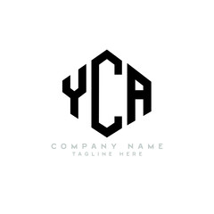 YCA letter logo design with polygon shape. YCA polygon logo monogram. YCA cube logo design. YCA hexagon vector logo template white and black colors. YCA monogram, YCA business and real estate logo. 