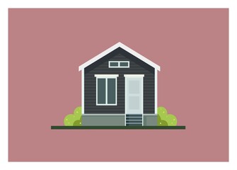 Small home building simple illustration