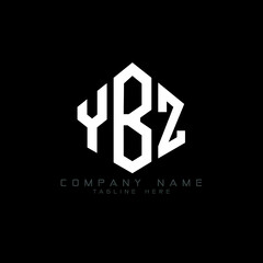 YBZ letter logo design with polygon shape. YBZ polygon logo monogram. YBZ cube logo design. YBZ hexagon vector logo template white and black colors. YBZ monogram, YBZ business and real estate logo. 