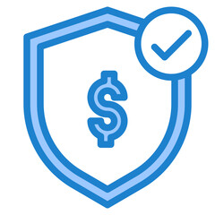Secure blue style icon