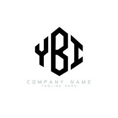 YBI letter logo design with polygon shape. YBI polygon logo monogram. YBI cube logo design. YBI hexagon vector logo template white and black colors. YBI monogram, YBI business and real estate logo. 