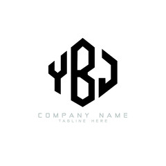 YBJ letter logo design with polygon shape. YBJ polygon logo monogram. YBJ cube logo design. YBJ hexagon vector logo template white and black colors. YBJ monogram, YBJ business and real estate logo. 
