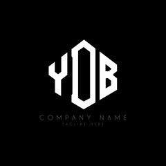 YDB letter logo design with polygon shape. YDB polygon logo monogram. YDB cube logo design. YDB hexagon vector logo template white and black colors. YDB monogram, YDB business and real estate logo. 