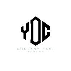 YDC letter logo design with polygon shape. YDC polygon logo monogram. YDC cube logo design. YDC hexagon vector logo template white and black colors. YDC monogram, YDC business and real estate logo. 