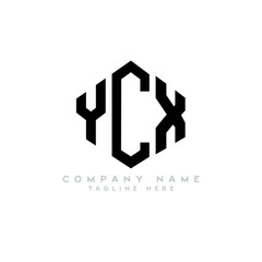 YCX letter logo design with polygon shape. YCX polygon logo monogram. YCX cube logo design. YCX hexagon vector logo template white and black colors. YCX monogram, YCX business and real estate logo. 