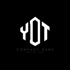 YDT letter logo design with polygon shape. YDT polygon logo monogram. YDT cube logo design. YDT hexagon vector logo template white and black colors. YDT monogram, YDT business and real estate logo. 