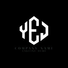 YEJ letter logo design with polygon shape. YEJ polygon logo monogram. YEJ cube logo design. YEJ hexagon vector logo template white and black colors. YEJ monogram, YEJ business and real estate logo. 