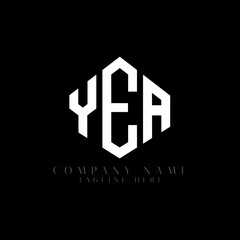 YEA letter logo design with polygon shape. YEA polygon logo monogram. YEA cube logo design. YEA hexagon vector logo template white and black colors. YEA monogram, YEA business and real estate logo. 