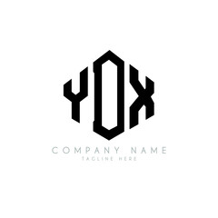 YDX letter logo design with polygon shape. YDX polygon logo monogram. YDX cube logo design. YDX hexagon vector logo template white and black colors. YDX monogram, YDX business and real estate logo. 